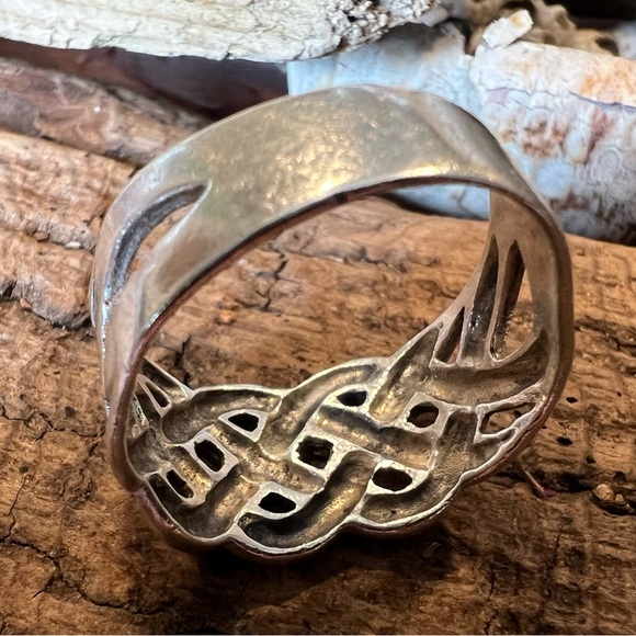 Artisan Woven Basket Sterling Silver Ring Band Celtic Sailor’s Knots Size 10 - Picture 7 of 9